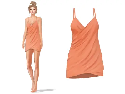 Beach Wrap Dress Low-poly 3D model