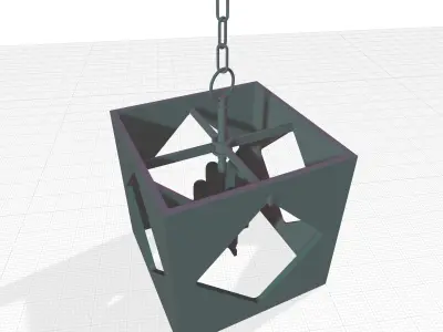 Rooker Light Lantern Square Pendant - Light Part Included 3D model