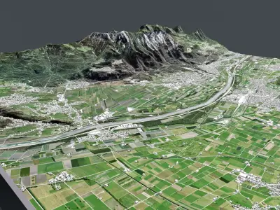 Mountain landscape Liechtenstein 3D model