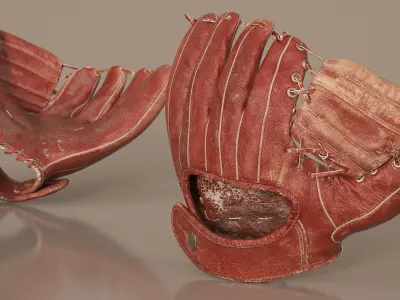  Vintage Baseball Catchers Mitt Worn Red 