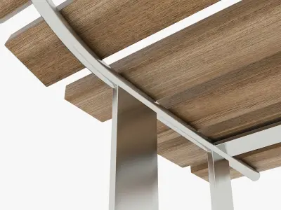 Wooden street bench 3D model