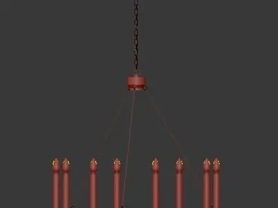 Untitled chandelier with four candle holders 3D model