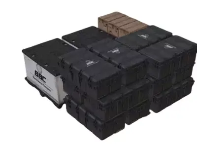 Military Storage Container and  Crate 3D Model 3D model