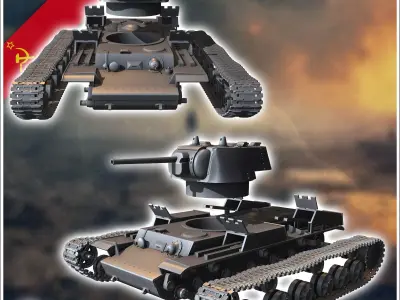 KV-10 Object 230 KV-1K - Soviet army WW2 Second World East front 3D print model