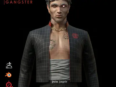 KOREAN GANGSTER OR STREET FIGHTER Low-poly 3D model