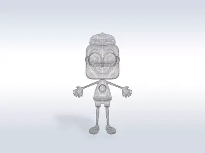 Cartoon character t stylized computer pc 3D model