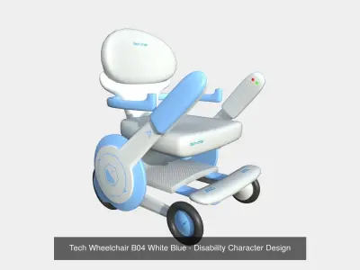 10 Tech Wheelchairs B - Disability Character Design 3D Model Pack
