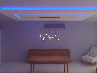 Golden pendant 3D model buy