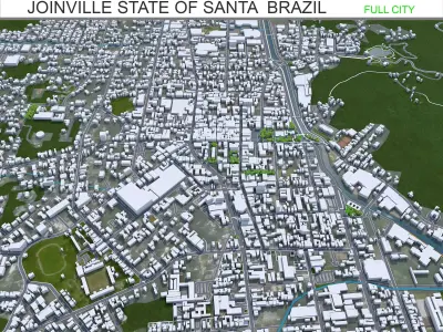 Joinville State of Santa Catarina Brazil 25km Low-poly 3D model