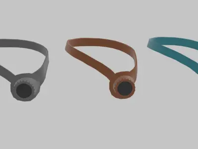 LOW-POLY SCI-FI GLASSES 3 PAIR Low-poly 3D model