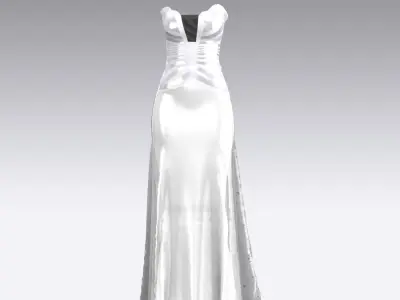 Corset Dress vual detail fish skirt fistail Low-poly 3D model