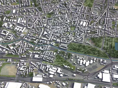 Gliwice Low-poly 3D model