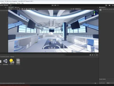 Modern Convention Center Interior Unity HDRP URP Low-poly 3D model