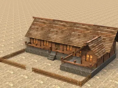 Medieval house sixteen 5 Low-poly 3D model
