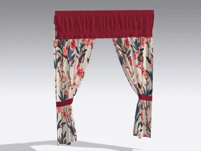 Curtain Low-poly 3D model