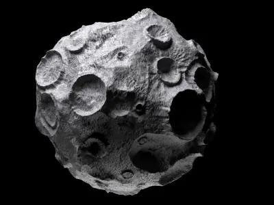 Asteroid01 asteroid with holes in it 3D model