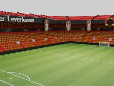 Bayer Leverkusen Football Stadium Low-poly 3D model