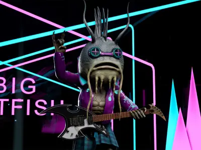 Big Catfish Low-poly 3D model