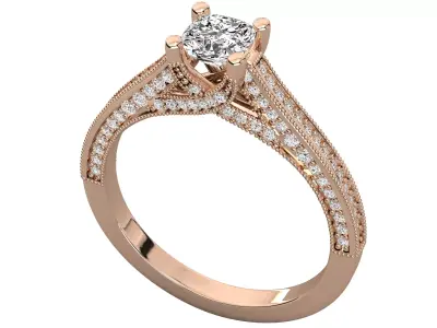Women Light Weight Solitare Diamond Wedding Ring   3 3D print model