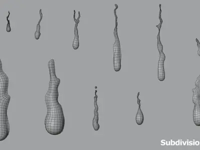 10 Water Drop 3D model - Set of Water Droplets 3D model 3D model
