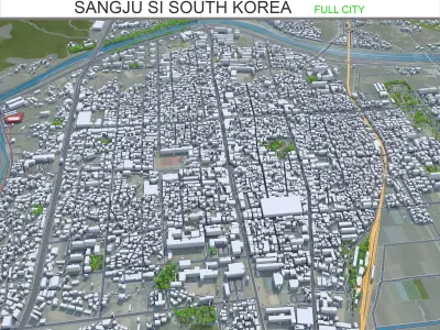 Sangju si South Korea Low-poly 3D model