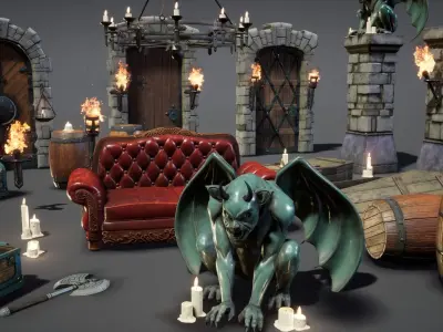 Fantasy Props Interior Pack Low-poly 3D model