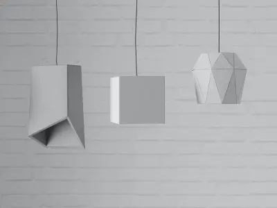 Concrete chandeliers 3D model