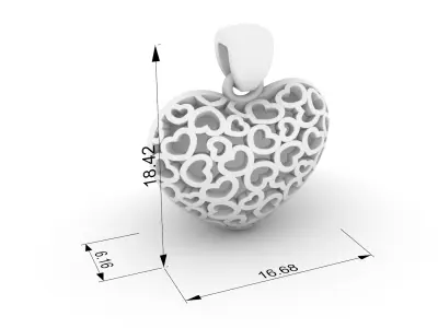 Pave Set Heart Pendant JDBCo 3D print model