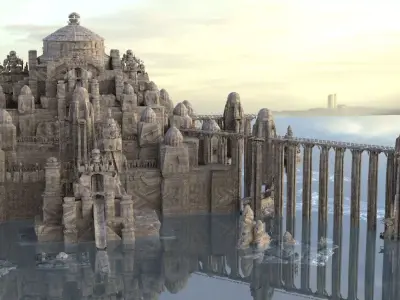 Huge port City Model 3D model