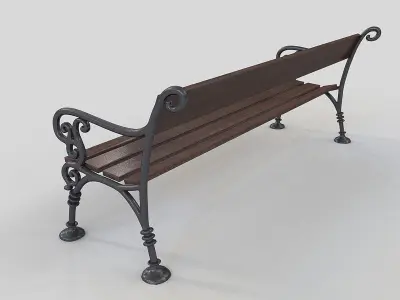 Bench Exterior Art Metal LA1 3D model
