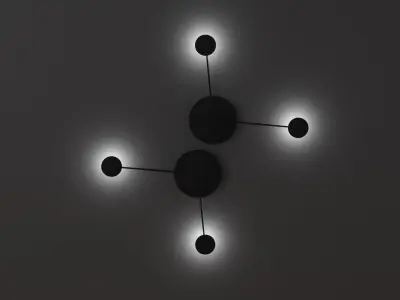 Loft wall lamp made of matte plastic and metal Low-poly 3D model