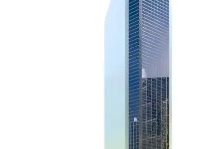 Skyscraper tall building with glass windows 3D model