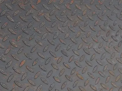 Dirty Realistic Treadplate PBR Seamless Texture