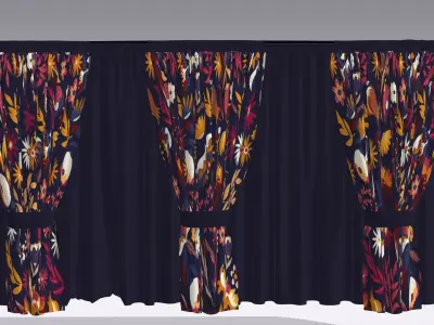 Curtain Low-poly 3D model