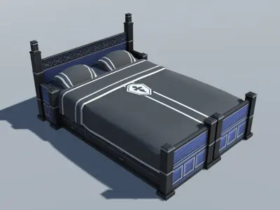 Bedroom Set E bed Low-poly 3D model