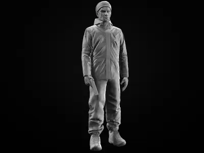 Humanoid man in jacket 3D model