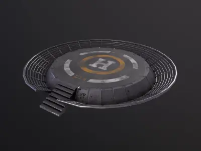 Helipad 3D Model Low-poly 3D model
