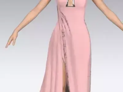 Powder pink color fabric type matte  Low-poly 3D model