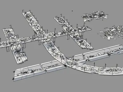Post Apocalyptic Ruined City 2 3D model