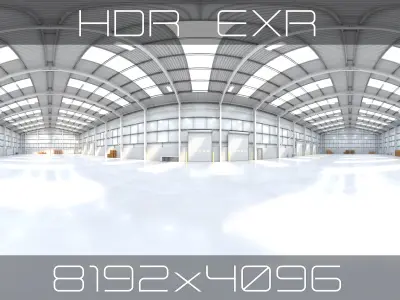 HDRI - Industrial Warehouse Interior 11b - 8192x4096 Texture