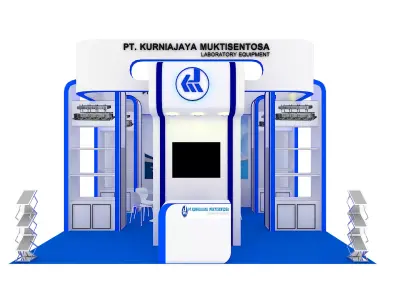 Booth Exhibition Design size 6x6 m three sides open Low-poly 3D model purchase