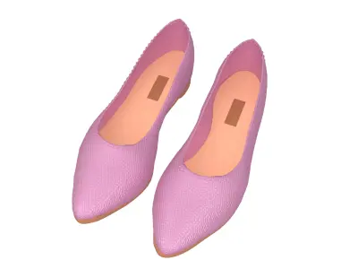 Flat Shoes v2 005 Low-poly 3D model