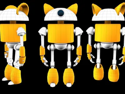 Cartoon Character Robot Low-poly 3D model