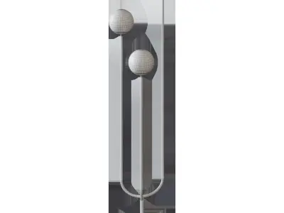 SIMRISHAMN Floor lamp chrome-plated milky glass 3D model