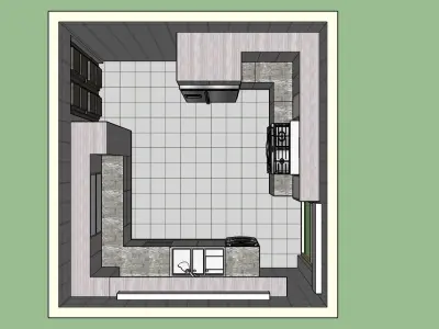 Simple Kitchen design 3D model