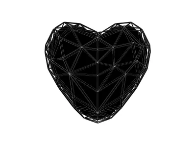 Stylish Heart V4 022 Low-poly 3D model