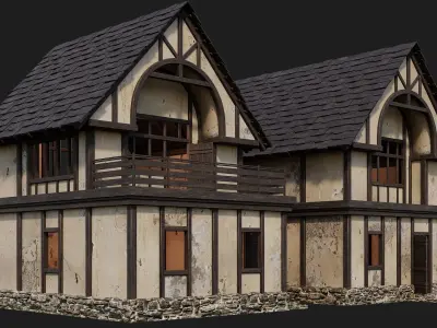 Old Medieval House 4K Textures GameReady 132 Low-poly 3D model