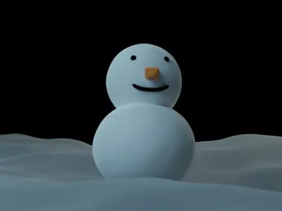 Snow Man Low-poly 3D model