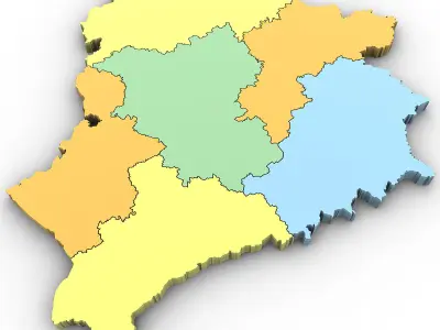 3d Political Map of Belarus 3D model