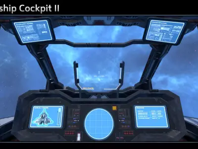 Spaceship Cockpit II Low-poly 3D model